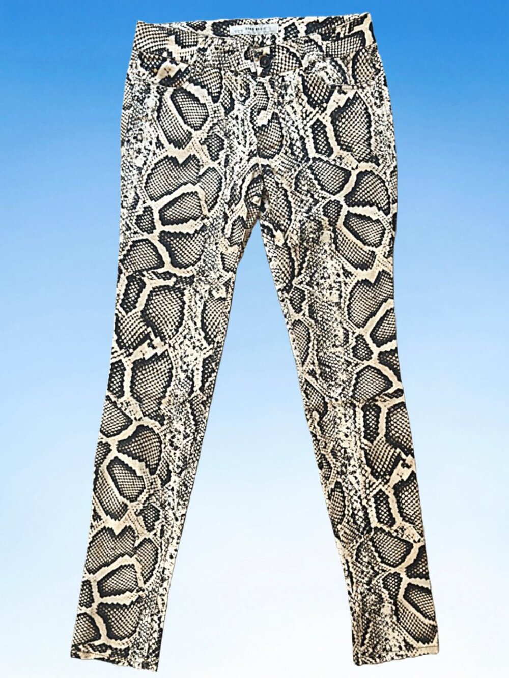 00s Zara Snakeskin Legging Pants, Sz 4